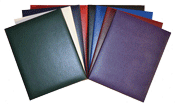 purple, blue, green, red, Burgundy, black blue and white turned edge diploma covers
